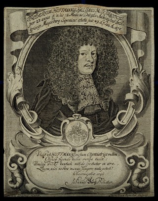 Friedrich Hoffmann I. Line engraving by C. Romstet after D. La Borie.