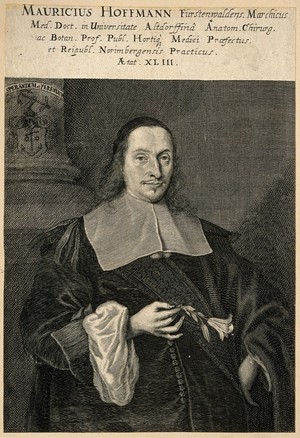 view Moritz Hoffmann. Line engraving by P. Kilian after D. Preissler, 1664.