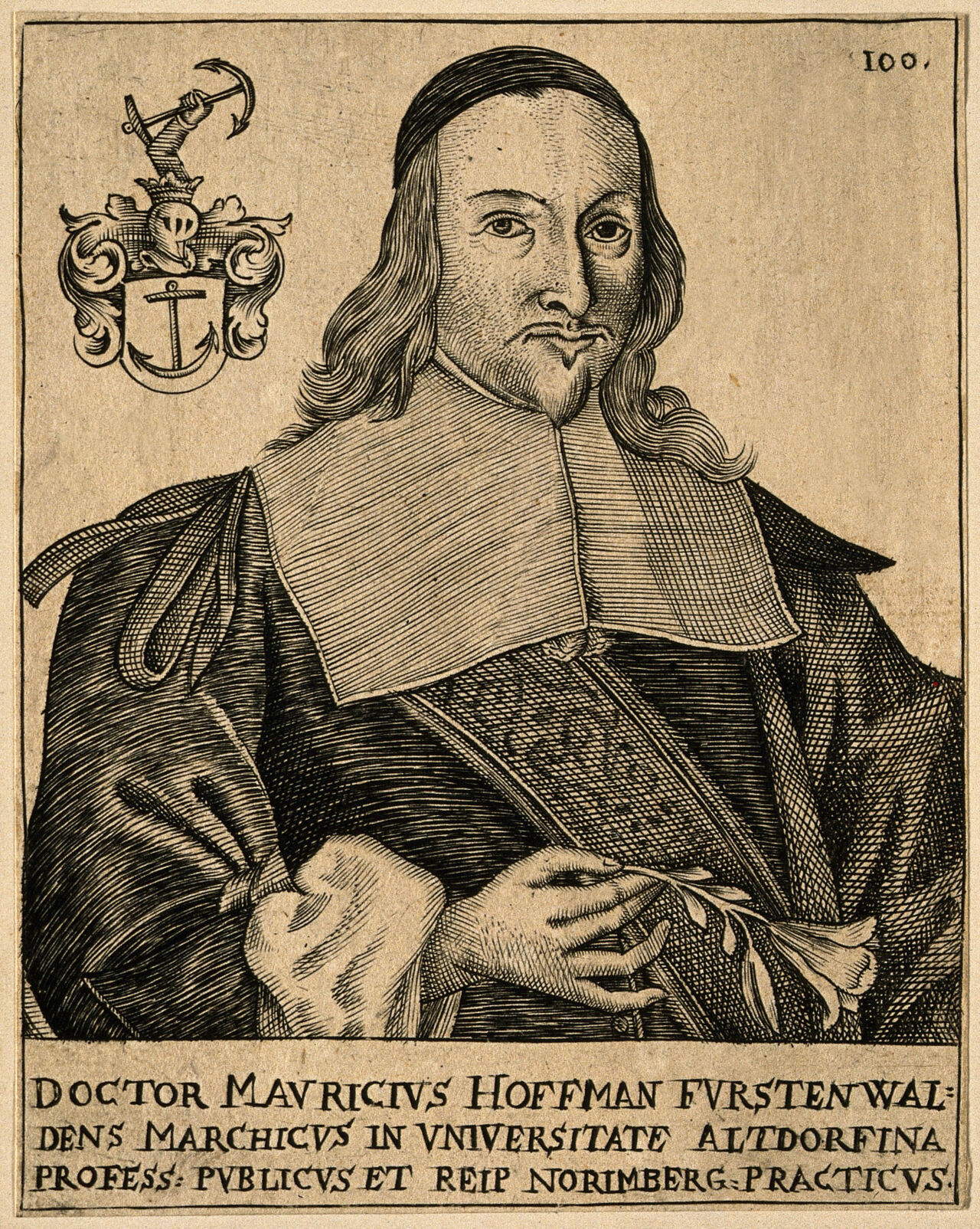 Moritz Hoffmann. Line engraving after D. Preissler., by Daniel Preissler
