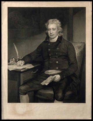 Sir Everard Home. Line engraving by W. Sharp after Sir W. Beechey.