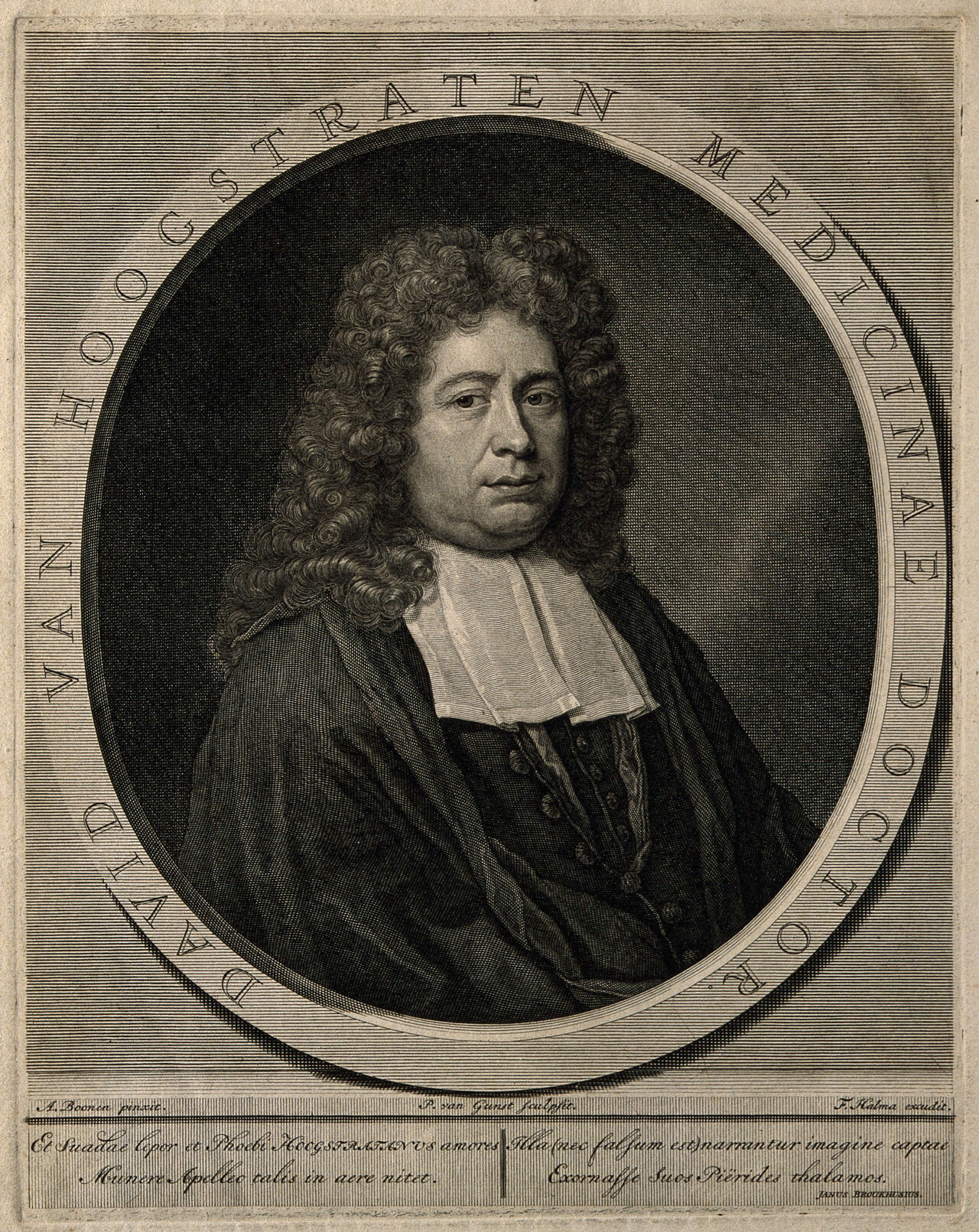 David Hoogstraten. Line engraving by P. van Gunst after A. Boonen., by Arnold Boonen