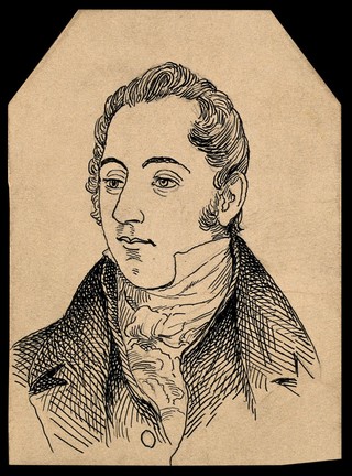 Sir William Jackson Hooker. Pen and ink drawing.