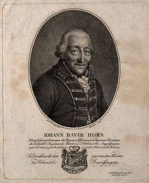 view Johann David Horn. Line engraving by A. Thilo, 1801.