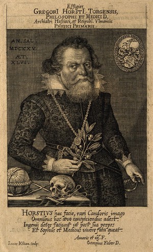 view Gregor Horst. Line engraving by L. Kilian, 1625.