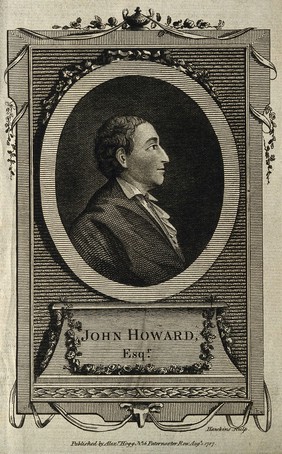 John Howard. Line engraving by G. Hawkins the elder, 1787.