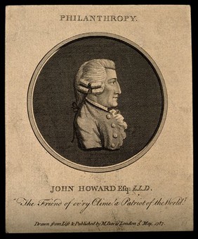 John Howard. Line engraving by M. Davis, 1787, after himself.