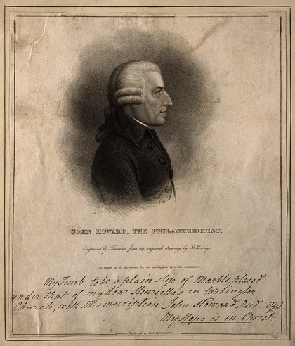 John Howard. Stipple engraving by S. Freeman, 1818, after T. Holloway.