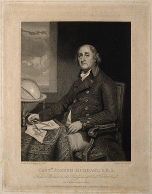 view Joseph Huddart. Line engraving by J. Stow, 1801, after J. Hoppner.