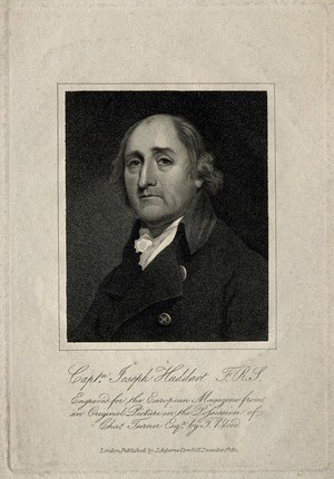 view Joseph Huddart. Stipple engraving by T. Blood, 1811, after J. Hoppner.