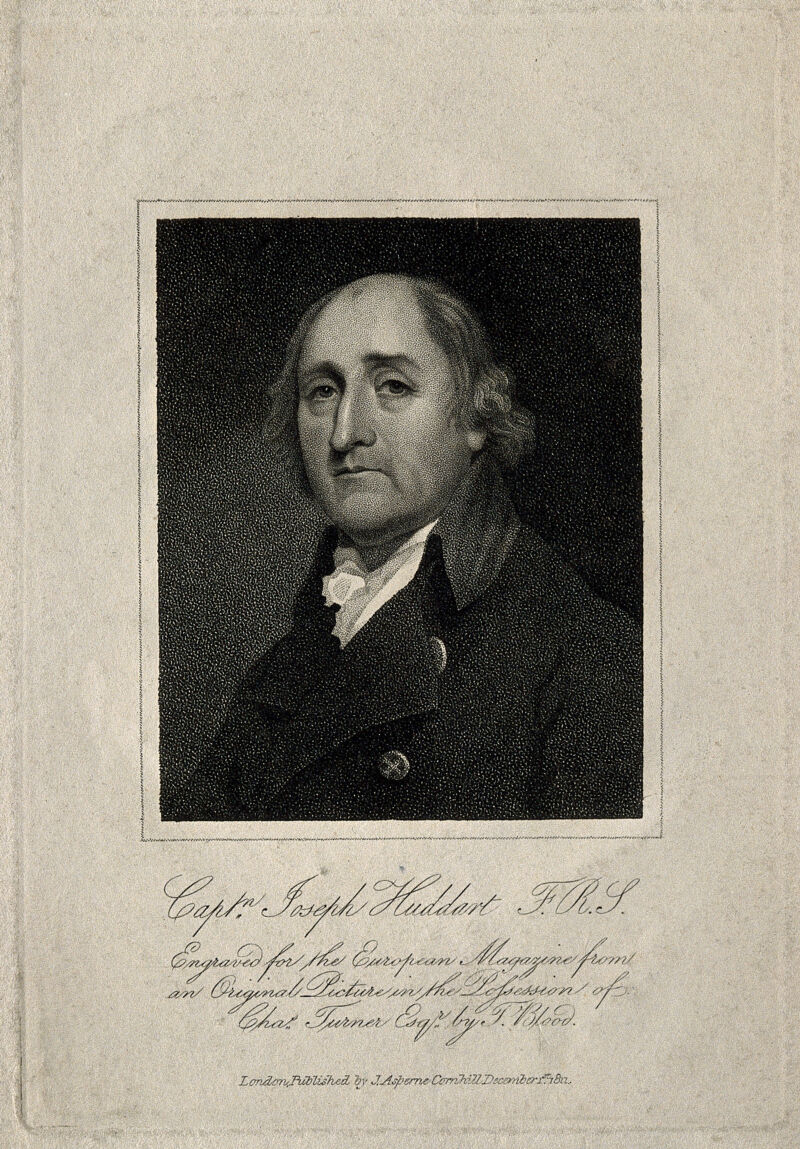 Joseph Huddart. Stipple engraving by T. Blood, 1811, after J. Hoppner., 1811, by John Hoppner