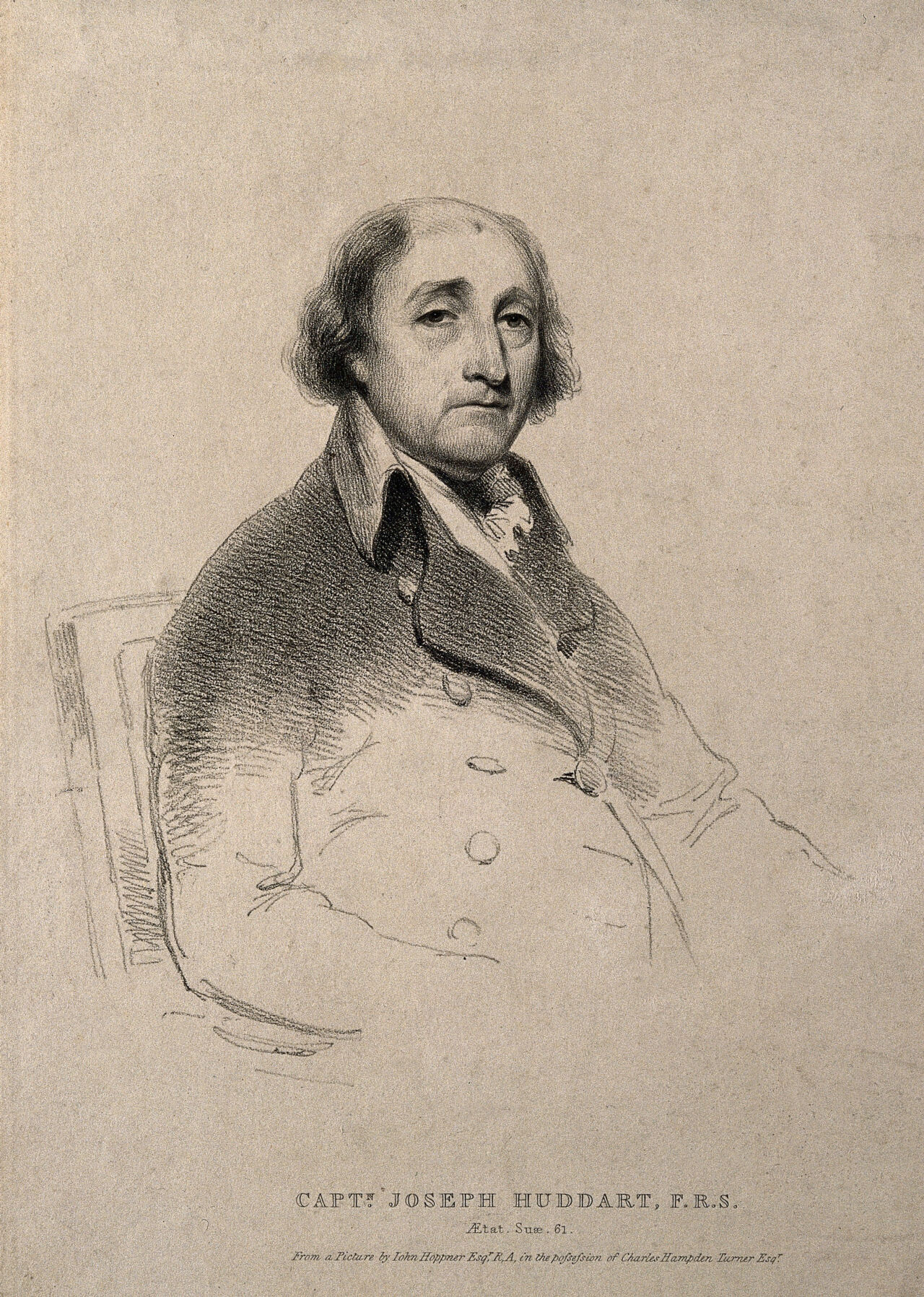 Joseph Huddart. Soft-ground etching after J. Hoppner., by John Hoppner