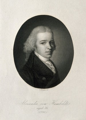 view Friedrich Heinrich Alexander von Humboldt. Line engraving by A. Krausse.