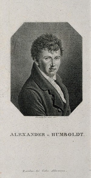 view Friedrich Heinrich Alexander von Humboldt. Stipple engraving by J. Rossmaesler, senior.