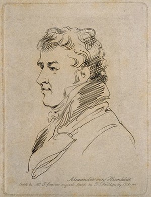 view Friedrich Heinrich Alexander von Humboldt. Etching by Harriet Turner after T. Phillips, 1815.