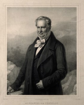 Friedrich Heinrich Alexander von Humboldt. Lithograph by C. Wildt after C. Begas, 1840.