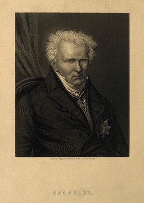 Friedrich Heinrich Alexander von Humboldt. Stipple engraving by C. Cook after Emma Gaggiotti-Richards, 1854.