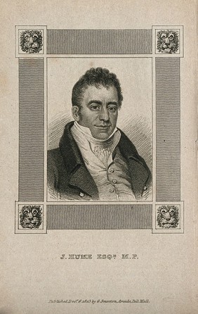 Joseph Hume. Stipple engraving, 1823.