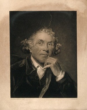 view John Hunter. Mezzotint by J. Egan after Sir J. Reynolds, 1786.