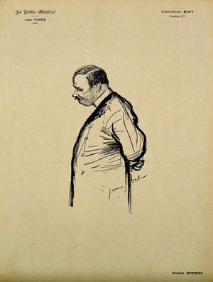 view Victor Hutinel. Reproduction of drawing by J. Veber.