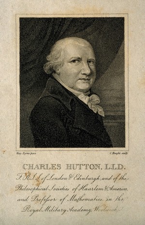 view Charles Hutton. Stipple engraving by C. Knight after Mary Byrne.