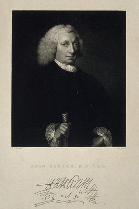 John Huxham. Stipple engraving by J. Jenkins after T. Rennell.
