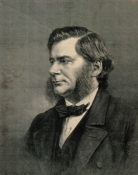 Thomas Henry Huxley. Wood engraving after T.D. Scott, 1870, after Bassano [?].