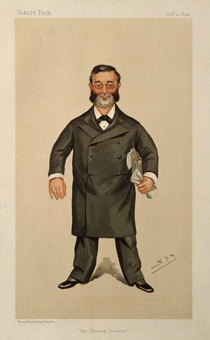 view Balthazar Walter Foster, 1st baron Ilkeston. Colour lithograph by Sir L. Ward [Spy], 1894.