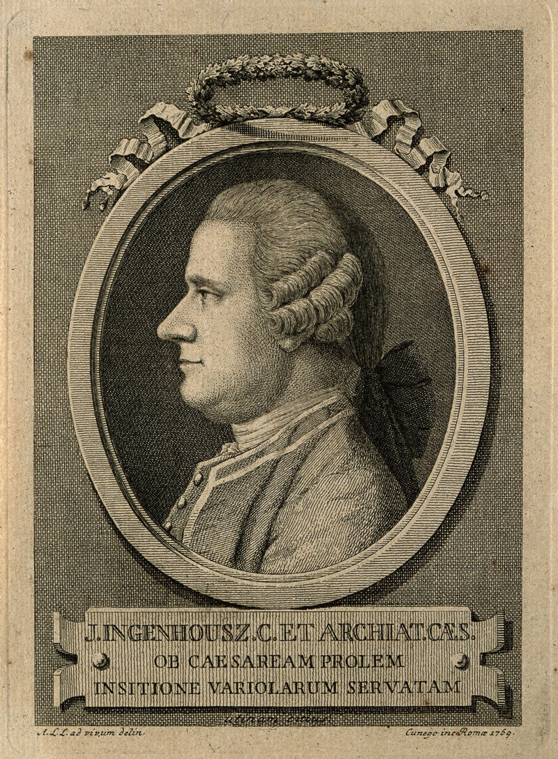 Jan Ingenhousz. Etching by D. Cunego, 1769, after A.L.L., 1700-1799, by Domenico Cunego