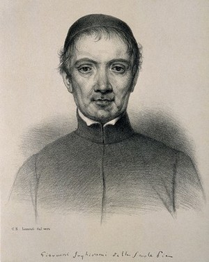 view Giovanni Inghirami. Lithograph by C. E. Liverati, 1841, after himself.