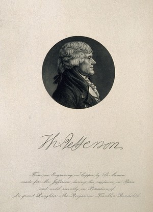 view Thomas Jefferson. Stipple engraving after C. B. St. Mémin.