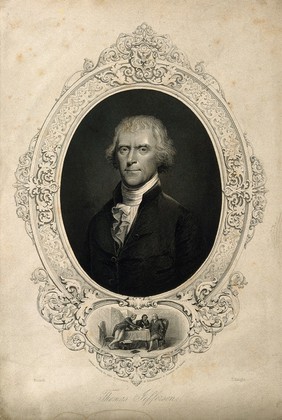 Thomas Jefferson. Stipple engraving by T. Knight after A. Boucher Desnoyers.