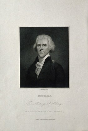 Thomas Jefferson. Stipple engraving by W. Holl after A. Boucher Desnoyers.
