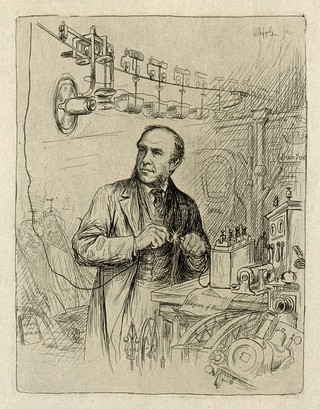 Henry Charles Fleeming Jenkin. Etching by W. Holl, 1884.