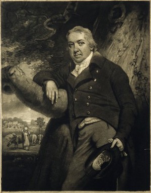 view Edward Jenner. Mezzotint by J. R. Smith, 1800, after himself.