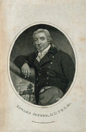 Edward Jenner. Stipple engraving by K. Mackenzie, 1802, after J. R. Smith, 1800.