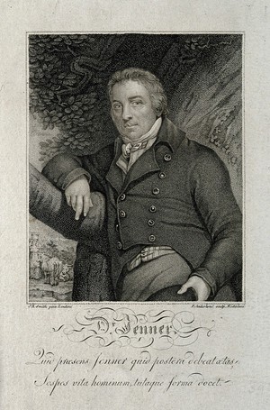 view Edward Jenner. Stipple engraving by P. Anderloni, 1809 after J. R. Smith, 1800.