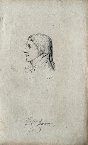 view Edward Jenner. Line engraving by W. Read.