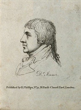 Edward Jenner. Stipple engraving.