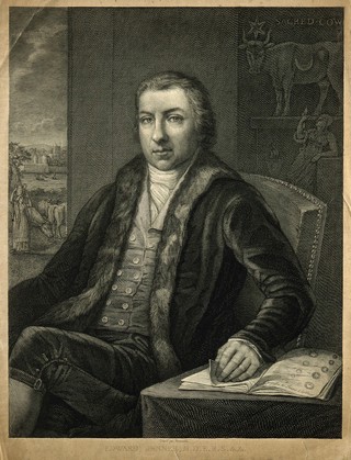 Edward Jenner. Line engraving by A. M. Monsaldi after J. Northcote and J. R. Smith.