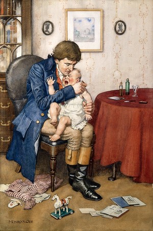 view Edward Jenner. Watercolour by Monro S. Orr, 1912.