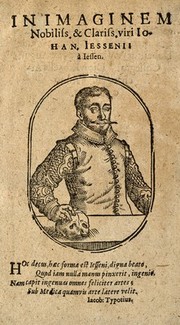 Johann Jessenius à Jessen, half-length, resting his right hand on a skull. Woodcut, 1601 [?].