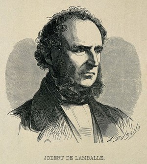 view Antoine Joseph Jobert de Lamballe. Wood engraving by L. Dumont.
