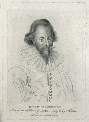 view Arthur Johnston [Jonston]. Stipple engraving, 1798, after G. Jamesone.