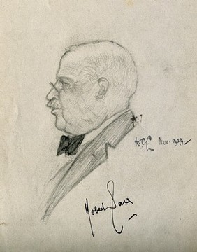 Sir Robert Jones. Pencil drawing by D. C. L., 1929.