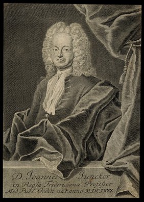 Johannes Juncker. Line engraving by Benigeroth after J.A. Ruediger.