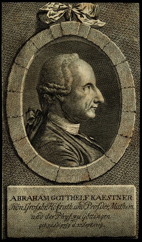 Abraham Gotthelf Kaestner. Line engraving by Mackenzie after C. Specht.