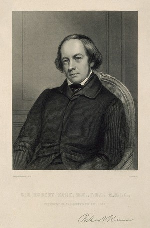 view Sir Robert John Kane. Stipple engraving by S. Freeman after G. F. Mulvany.