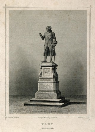 Immanuel Kant. Line engraving by E. Wagner after B. Schwartz.
