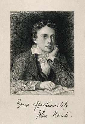 John Keats. Engraving by W.B. Scott after J. Severn, 1819.