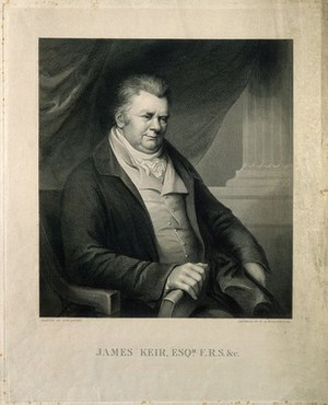 view James Keir. Line engraving by W. H. Worthington after L. de Longastre.